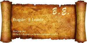 Bugár Elemér névjegykártya
