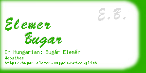 elemer bugar business card